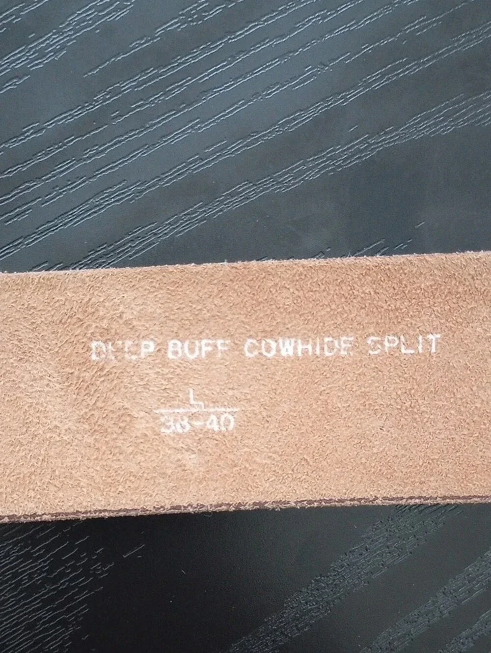 Vintage Brown Deep Buff Cowhide Split Leather Belt Golden Buckle